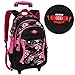 COOFIT Rolling Backpack Cute School Backpack Kids Backpack With Wheels Black