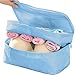 JJ POWER Travel Underwear Organizer Bag, Lightweight Double Layer Large Capacity Cosmetic Bag- Multiple Compartments and Pockets (Sea Blue)