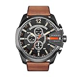 Diesel Men's DZ4343 Mega Chief Gunmetal Brown Leather Watch