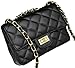 Covelin Women's Leather Fashion Handbag Quilting Envelope Cross Body Shoulder Bag Black
