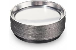 50Pack Reusable Aluminum Sample Pans for Moisture Analyzers, Weighing Dishes, 58ml (103x8mm)