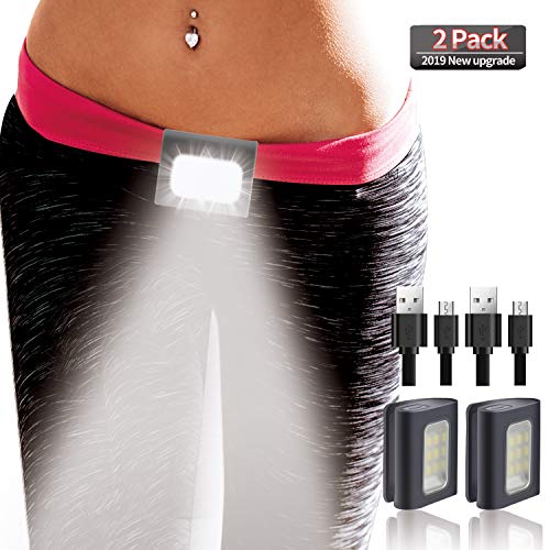 Running Light, HOKOILN 2Pack Reflective Running Gear for Runners, USB Rechargeable LED Light, Clip On Small Lightweight, Multi-use as a Camping Light, Running Lights for Runners and Joggers