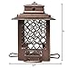 More Birds Bronze Metal Hopper Bird Feeder, Sunflower and Mixed Seed, 4 Feeding Stations, 3.6 lb Seed Capacity