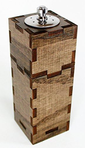 Combination Pepper Mill Grinder and Salt Shaker - Oxidized Oak Premium Hardwood
