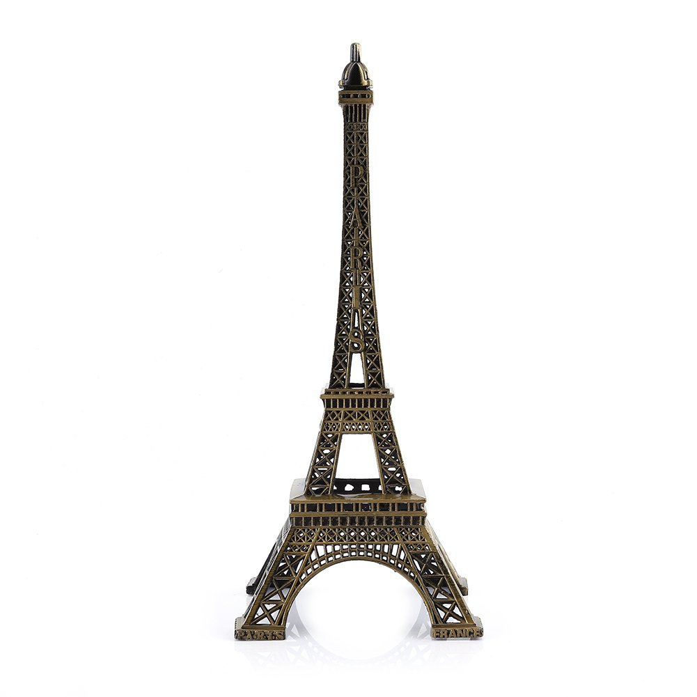 YUMILI Paris Tower Decor, Eiffel Tower Model, Creative Vintage Metal Paris Eiffel Tower Model Figurine, Craft Art Statue Model Replica Travel Souvenirs, Paris Landmark Ornament (25cm)