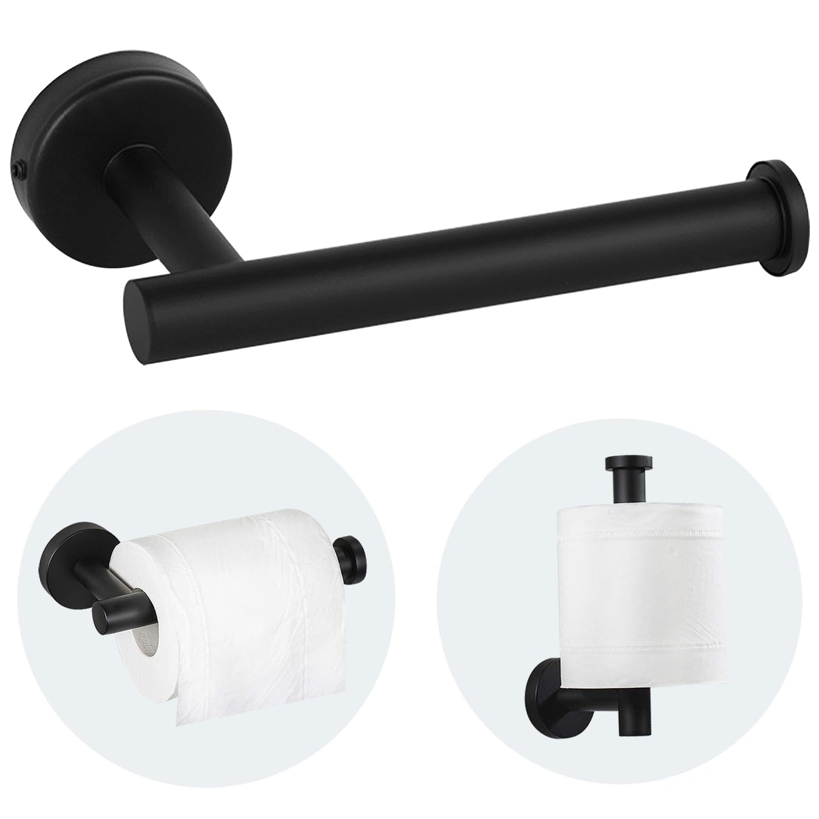 Photo 1 of Sotuai Toilet Paper Holder - SUS 304 Stainless Steel Toilet Paper Holder Wall Mount, Toilet Paper Roll Holder for Bathroom, Kitchen, Washroom - Matte Black