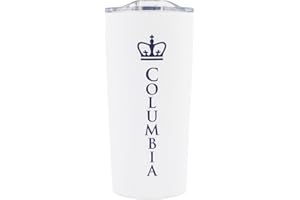 Decorvo Officially Licensed Collegiate Stainless Steel Tumbler - Double Walled Insulated Travel Thermos with Slide Lid - 18 oz (Columbia)