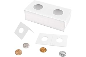 UNCLE PAUL Coin Flips for Quarter Dollars - 50 PCS 25mm/1inch Cardboard Holders for 2x2 inch Pockets CS07250