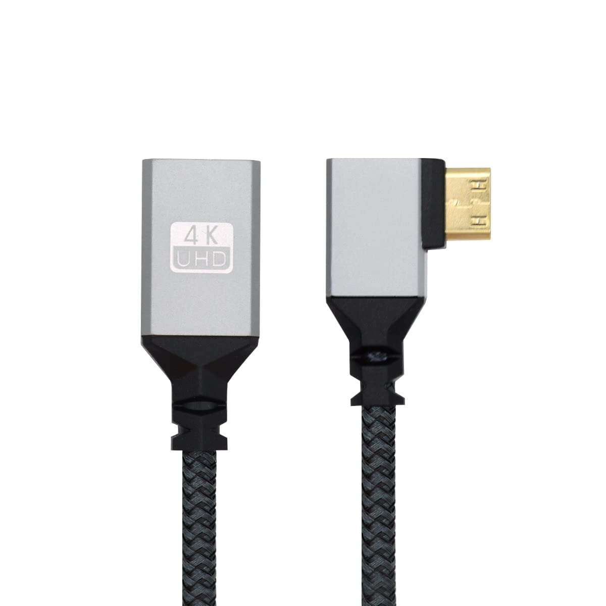 CY 4K Cable Type-C MINI HDMI 1.4 Male 90 Degree Left Angled to HDMI Female Extension Cable for DV MP4 Camera DC Laptop HDTV