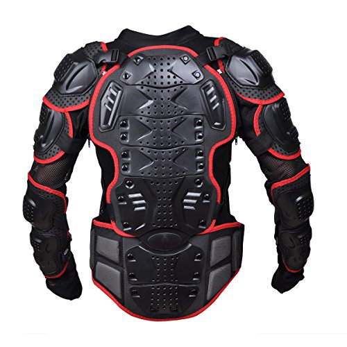 CHCYCLE Motorcycle Full Body Armor Motocross ATV Motorbike Jacket Protector (Large, Red)