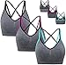 Sports Bra for Women Medium Support Cross-Back Yoga Bras Removable Pad