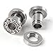 PiercingJ 3-14mm Punk Rhinestone Crystal Screw Tunnels Ear Expander Stretch Plugs Piercing Gauge (2g=6mm Clear White)