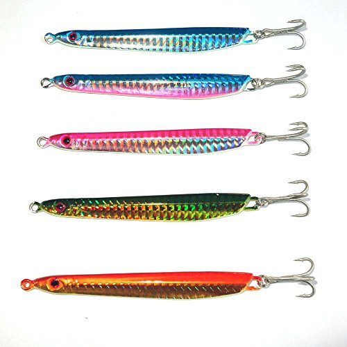 5x 30g Metal Slice Fishing Lures Lead Casting Jig Spinning for Bonito
