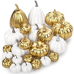 DomeStar 22PCS Decorative Pumpkins, Artificial