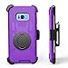 J.west Galaxy S8 Plus Case, Kickstand Full-Body Rugged Armor Military Grade Drop Heavy Duty Protection Case with Holster Belt Clip for Samsung Galaxy S8+ Plus 6.2 inch 2017 - Purple
