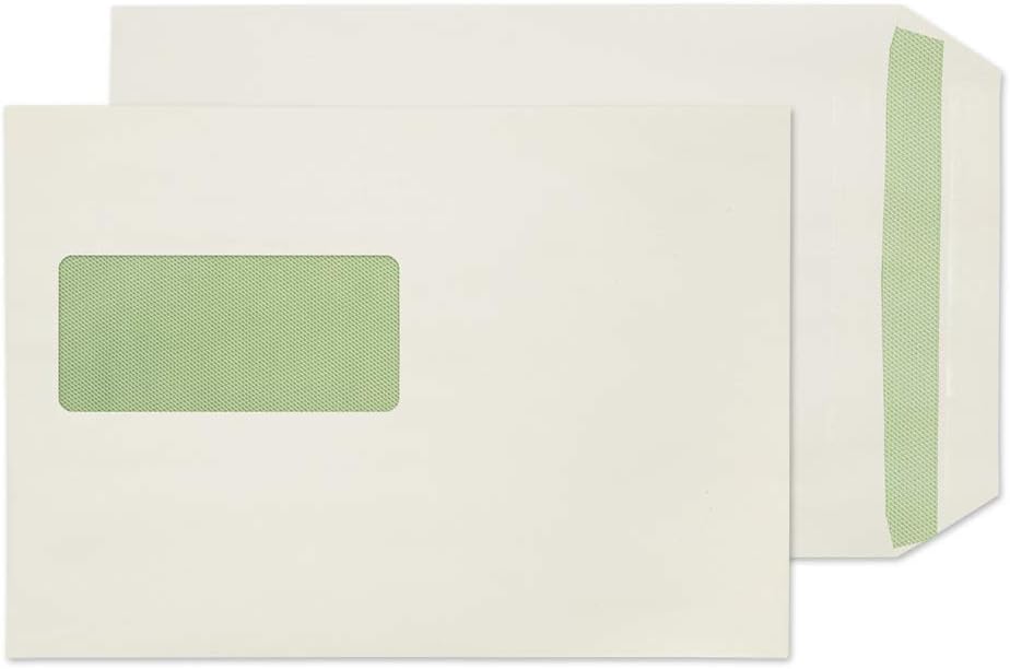 Blake Purely Environmental C5 229 x 162 mm 90 gsm Flora Recycled Pocket Self Seal Window Envelopes (RE3831) Natural White - Pack of 500