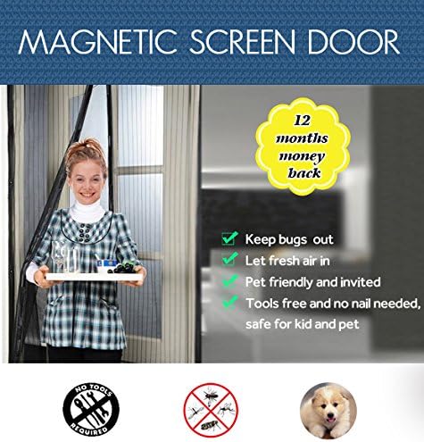 Maye Tanco Magnetic Bugs-away Screen Door: Well Construction. 36" X 83" Frame =Fits Door Openings up to 34" X 82" Max. "Bugs-away" Guarantee!