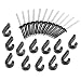 Lixada 12PCS J Hooks Lashing Hooks Bungee Hooks with 12 Rivets for Kayak Canoe Paddle Board Accessories