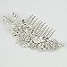 Lux Accessories Pave Floral imitation Pearl Crystal Leaf Bridal Hair Comb