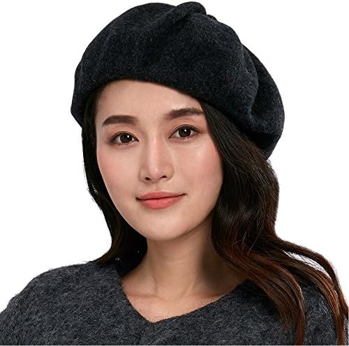COMME LA VIE Women's Winter Warm Beret Hat Dark Gray