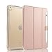 Valkit iPad Pro 9.7 Case 2016 (Old Model), Smart Slim Stand Translucent Frosted Back Cover with Pencil Holder for Apple iPad Pro 9.7 Inch (A1673 A1674 A1675) with Auto Wake/Sleep, Rose Gold