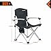 KingCamp Camping Quad Chair Smooth Armrest 1200D Oxford Fabric Aluminum Frame Padded with Cup Holder Storage Pocket Folding Oversized, Carry Bag Included, Supports 264 lbs