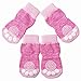 Akopawon 4 Pcs Anti-Slip Pet Dog Cat Socks/Paw Protector/Traction Control for Indoor Wear, Knitted Pet Dog Cat Socks Rubber Reinforcement