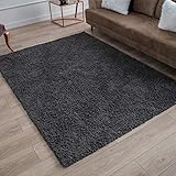 Perla Furniture Gray Shag Grey Shaggy Area Rugs 5X7,