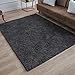 Perla Furniture Gray Shag Grey Shaggy Area Rugs 5X7