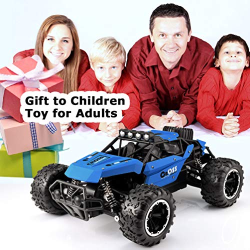 allcaca Remote Control Car Terrain RC Cars 2.4GHz High-Speed Electric Remote Control Off Road Monster Truck, 1/16 Scale RC Off-Road Vehicle 4WD RC Stunt Car for Kids, Blue - Thumbnail 5