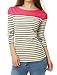 Allegra K Women Long Sleeves Round Neck Stripes Stretch T-Shirt Black M