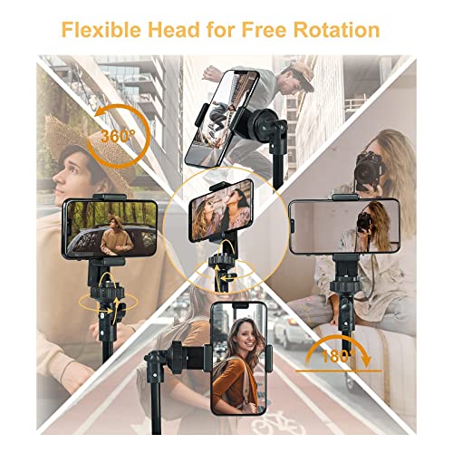 Phone Tripod, 67 Inch Cell Phone and Camera Extendable Tripod Stand, Selfie Stick with Wireless Remote Portable Compatible with 2.2-3.5 Inch iPhone/Phones, Heavy Duty Aluminum, Cupohus
