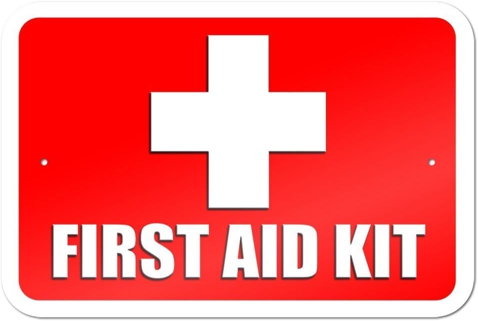 First Aid Kit 12" x 18 "Metal Sign