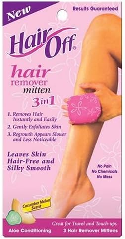 Hair Off Mitten, 3 Hair Remover Mittens (Pack Of 4)