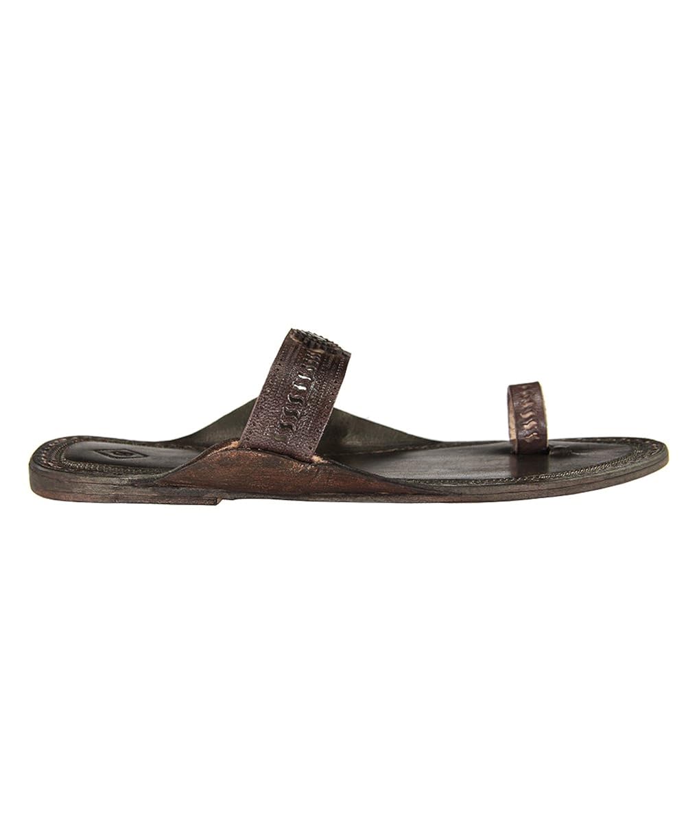ekolhapuri dark brown s punching ladies authentic handmade genuine leather kolhapuri chappal