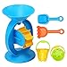 QuadPro Beach Sand Toy Set for Kids 15 Pieces with Sand Wheel, Toy trucks, Sand Molds, Bucket, Shovel and Rake Tools, Toddlers Outdoor Sandbox Toys for Boys and Girls