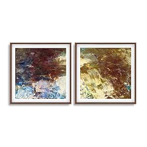 Framed Canvas Wall Art for Living Room, Bedroom Abstract Theme Canvas Prints for Home Decoration Ready to Hang - 16"x16"x2 Panels