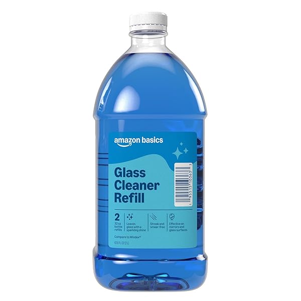 AMAZON BASICS GLASS CLEANER REFILL 67.6 FL OZ,...