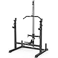 Royal Fitness Power Rack with LAT Pulldown Pulley System Adjustable Multi-Functional Squat Rack, Power Cage with J-Hooks Home Gym