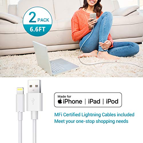 iPhone Charger Wall Plug MFi Certified Dual USB Wall Charger Block