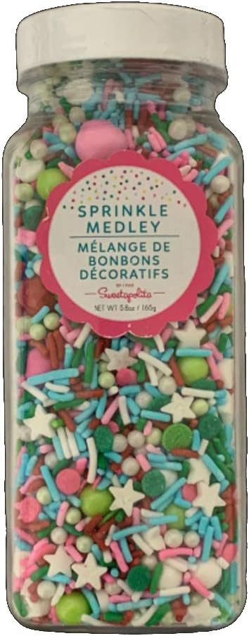 Sweetapolita Jingles of Joy Sprinkle Medley - Kosher|Vegetarian 8-Ounce Jar (1 cup)