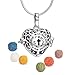 Heart Aromatherapy Essential Oil Diffuser Perfume Necklace Locket Pendant and 6 Colours Lava Stone Beads with Adjustable Snake Chain-Hollow Cross