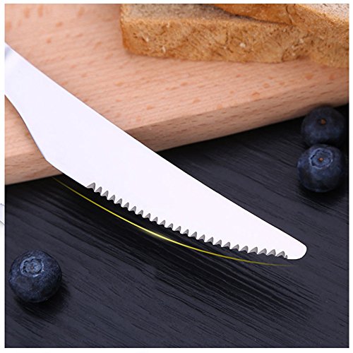 Dinner knives GAKA Food Service Knives Steak Knives Heavy-Duty 18/10 Stainless Steel knives Superior Table Flatware Good For Dinners Parties And All Homes & Kitchens Occasions 6-Piece
