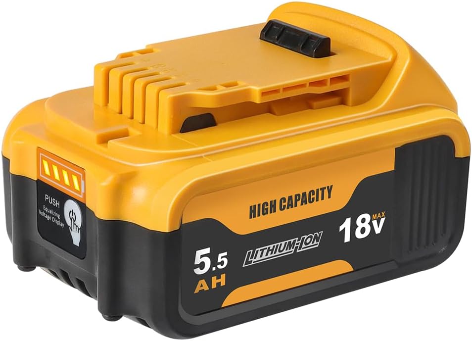 Powarobor 18V 5.5Ah Lithium Battery for Dewalt XR DCB184 DCB182 DCB183 DCB200