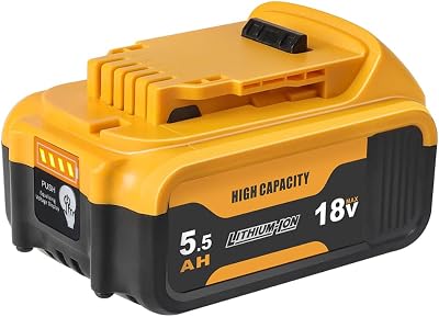 Powarobor 18V 5.5Ah Lithium Battery for Dewalt XR DCB184 DCB182 DCB183 DCB200