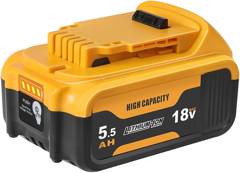 Powarobor 18V 5.5Ah Lithium Battery for Dewalt XR DCB184 DCB182 DCB183 DCB200