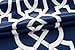 DriftAway Abigail Geometric Trellis Pattern Window Curtain Valance Rod Pocket 52 Inch by 18 Inch Navy