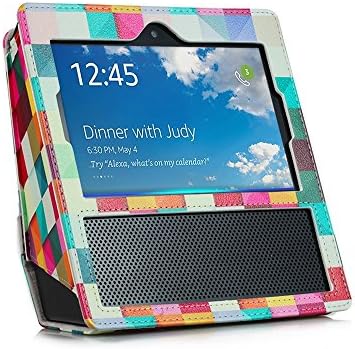 Amazon Echo Show Case (2017) huapin Premium PU Leather Carrying Case with portable handle Sleeve Skins Anti-Skid Protective Cover for Amazon Echo show (color)
