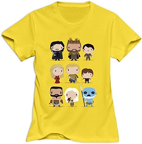 Yisw Women's Stark Game Thrones T-Shirt L Yellow Slim Fit Cool Apparel