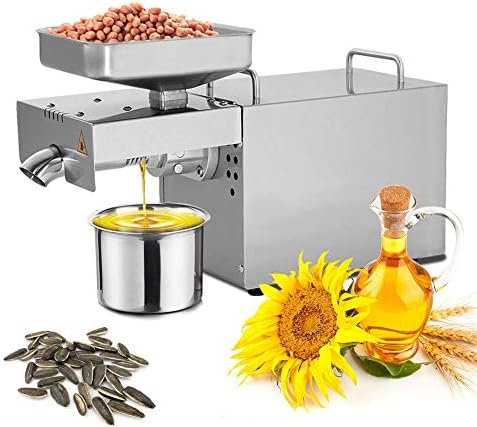 Wellish 700W Oil Press Machine Home Automatic Nut Oil Extractor 304 Stainless Steel for Flax Peanut Nut Castor Coconut Hemp Olive Canola Avocado Sesame Sunflower